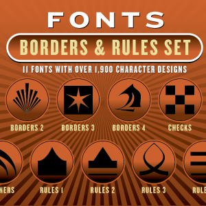 Borders & Rules Fonts Set: 11 Fonts