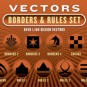 Borders & Rules Vectors Set: 1,100 Designs