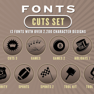 Cuts Fonts Set: 13 Fonts