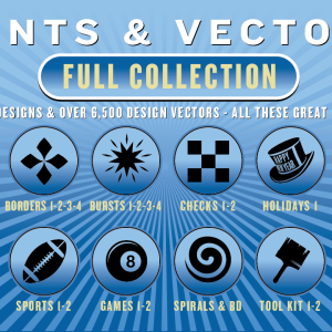 Full Collection Combo Set: 56 Fonts & 7,000 Vector Designs