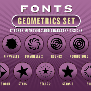 Geometrics Fonts Set: 17 Fonts