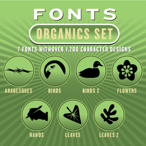 Organics Fonts Set: 7 Fonts
